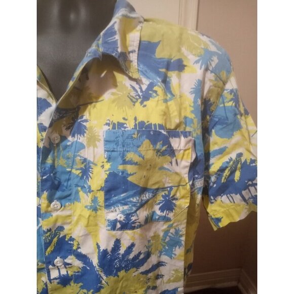 Columbia PFG Shirt Mens Large Blue Green Floral Trollers Best Vented Fishing USA - Picture 7 of 13